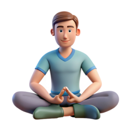 a man sitting in the middle of a yoga pose