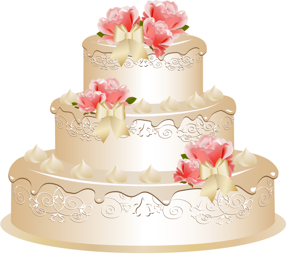 a wedding cake with pink flowers on top