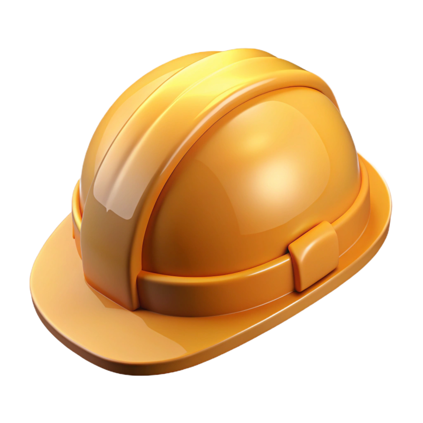 an orange hard hat on a white background