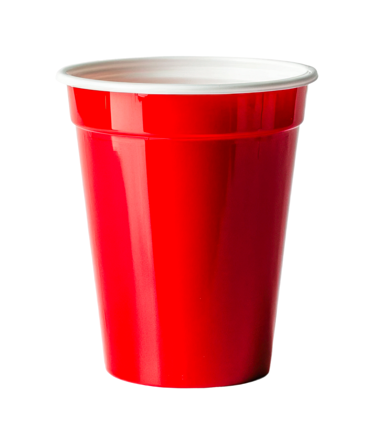 a red cup on a white background