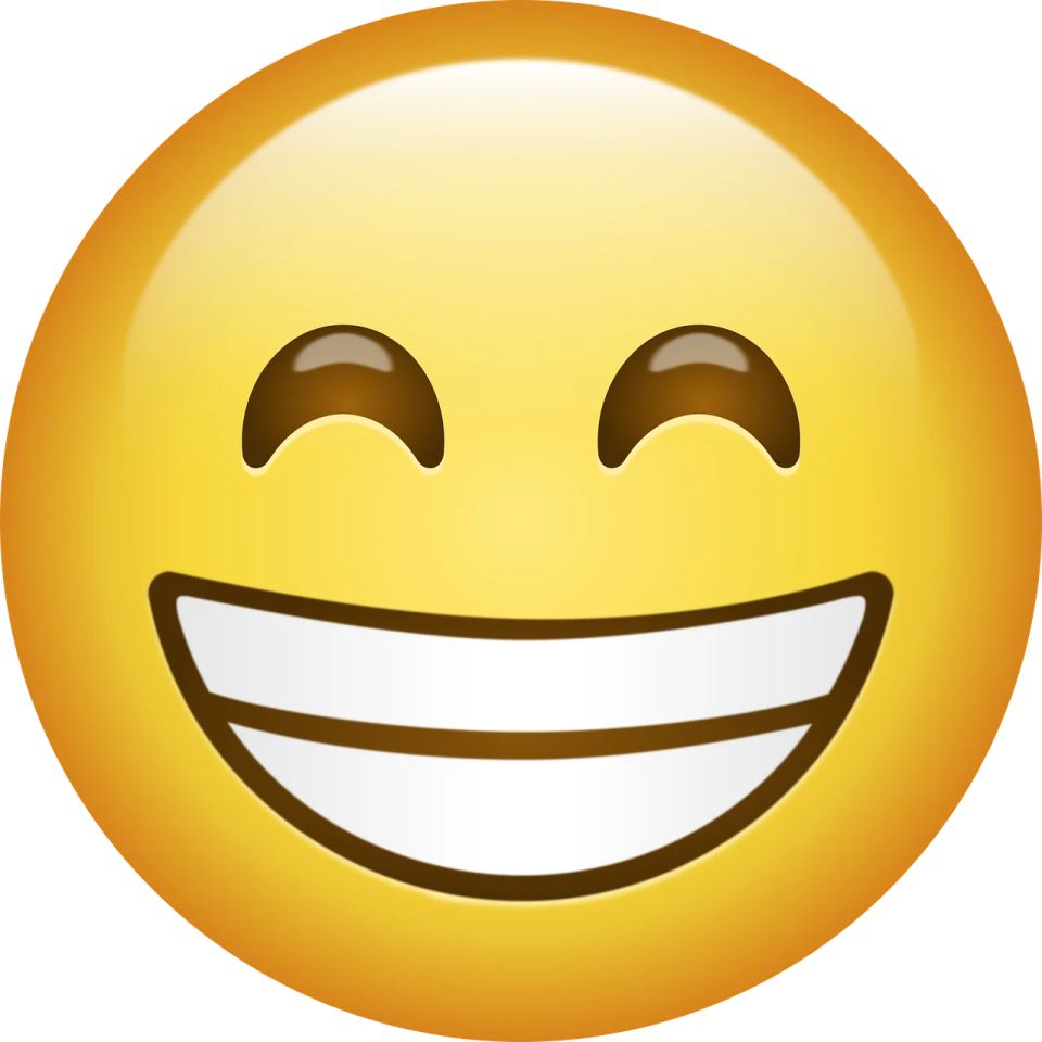a yellow smiley face with a big smile