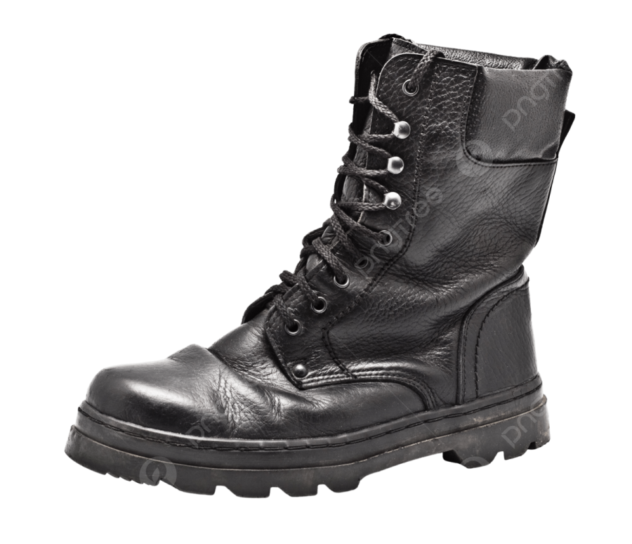 a pair of black combat boots
