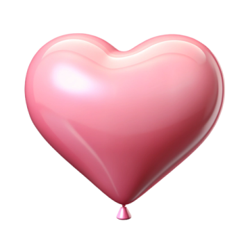 a pink heart balloon on a white background