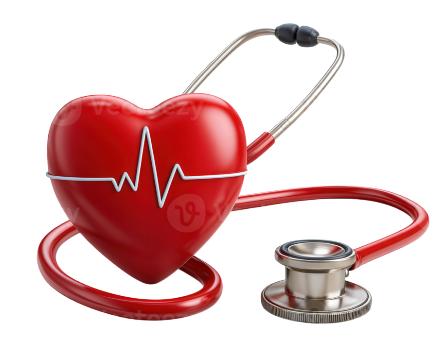 a red heart with a stel on top of it