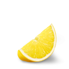 a slice of lemon on a white background