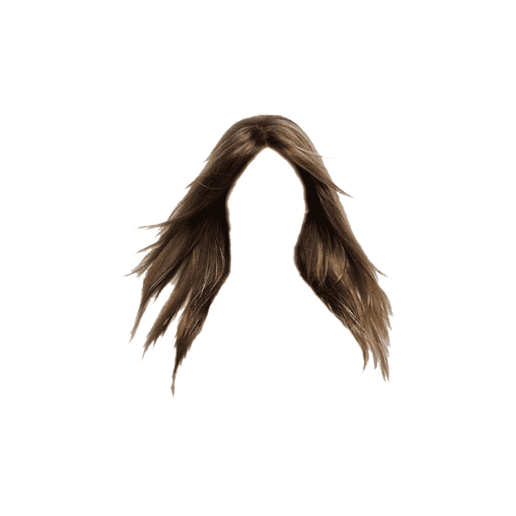 a pair of brown hair on a white background