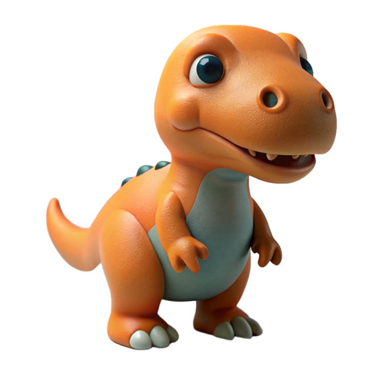 a small toy dinosaur is standing on a white surface