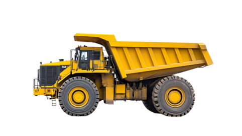a dump truck on a white background