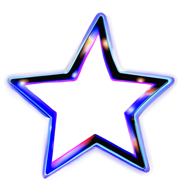 a blue and pink star on a white background