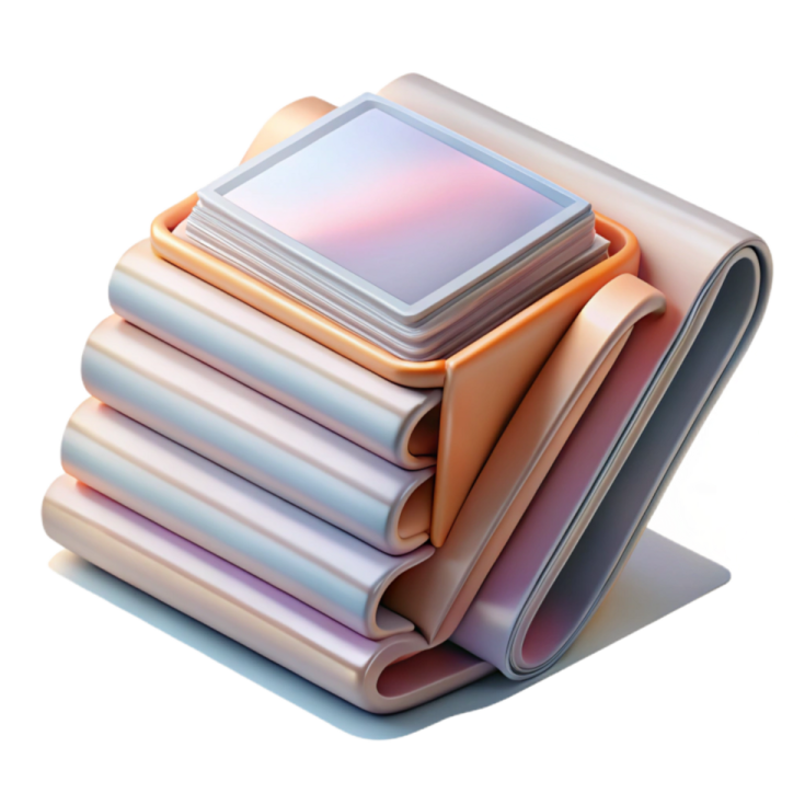 a stack of books with an iphone on top