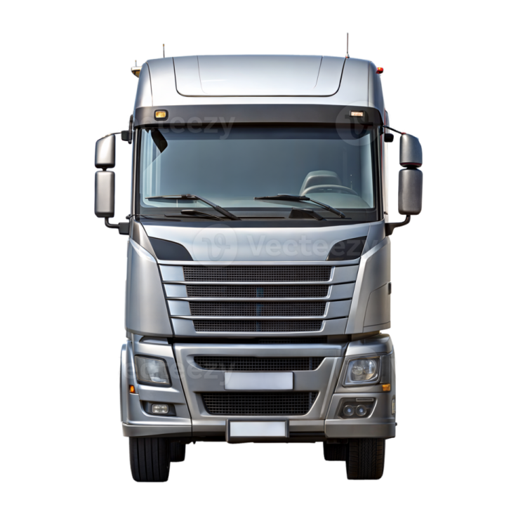 a silver truck on a white background