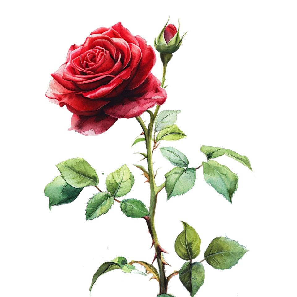 a red rose on a white background