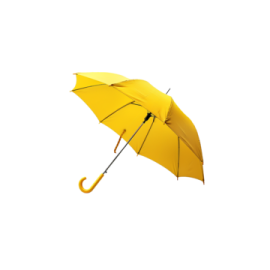 a yellow umbrella on a white background