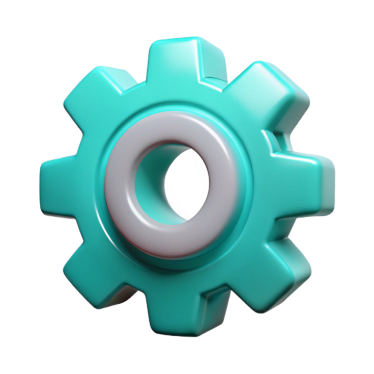 an image of a blue and white gear