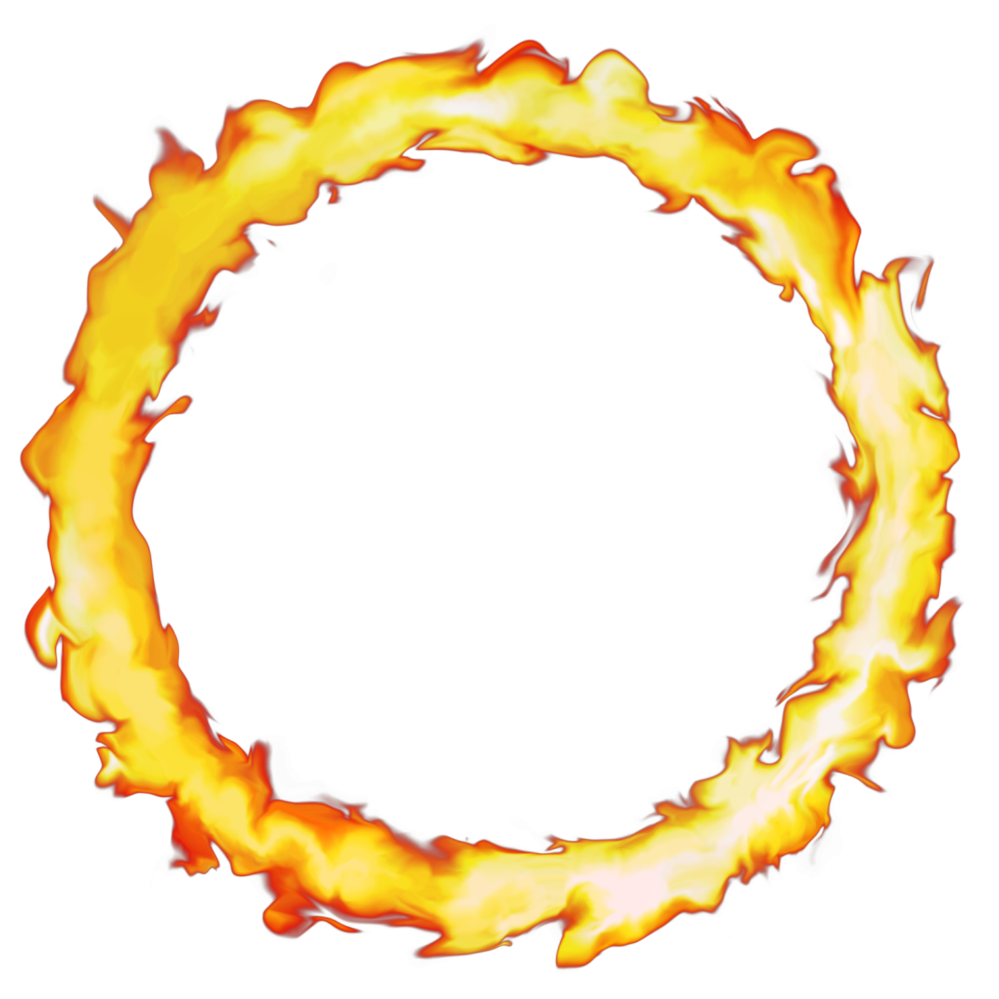 a circle of fire on white background