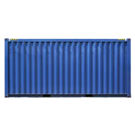 a blue shipping container