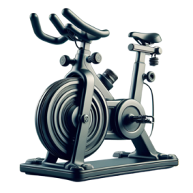 a spinning exercise bike on a white background