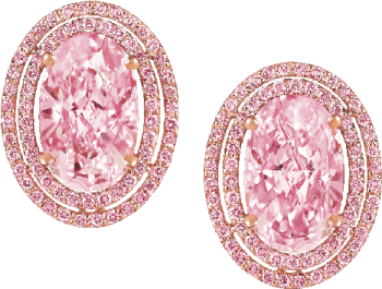 a pair of pink sapphire and diamond earrings