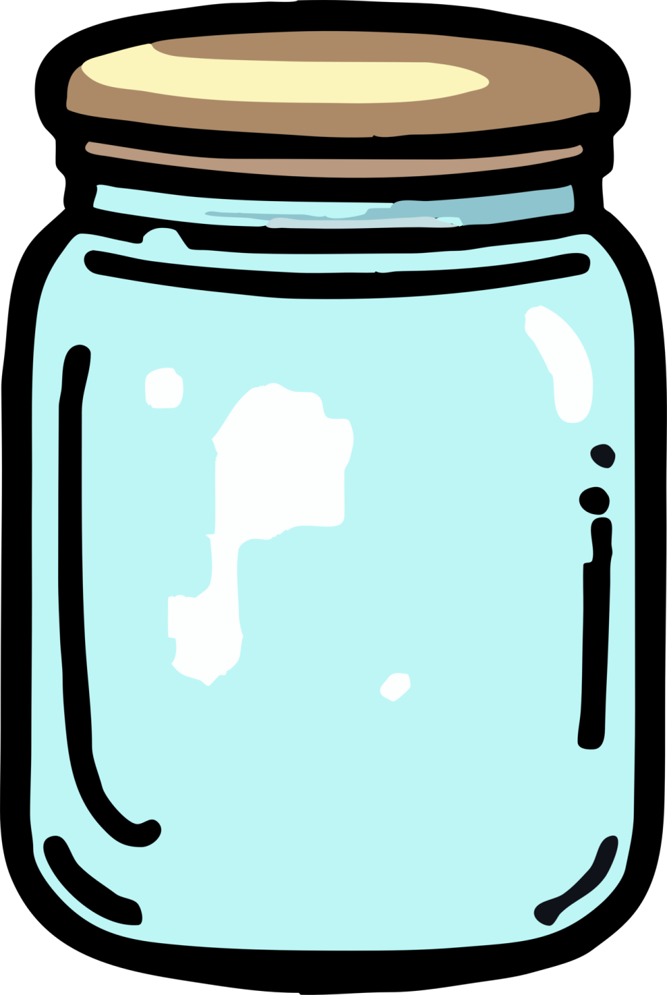 a blue glass jar with a brown lid