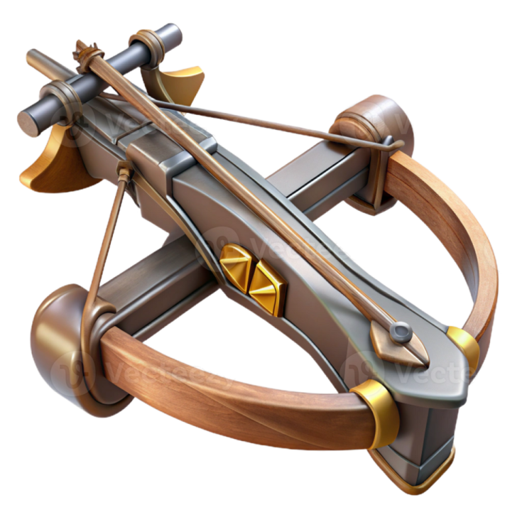 a wooden bow with two arrows on it