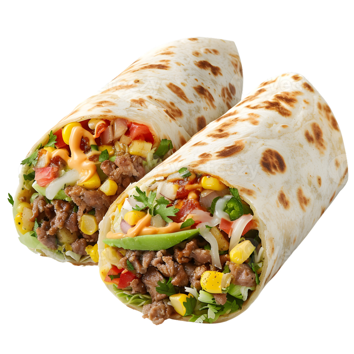 a burritoa filled with meat and vegetables