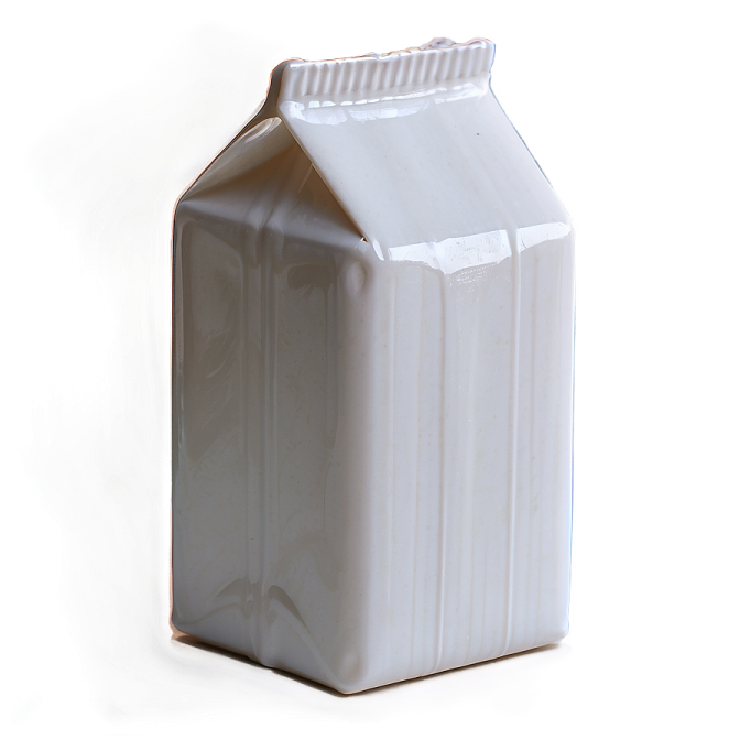 a white milk container with a brown lid