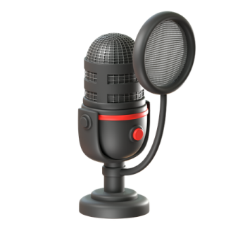 a microphone on a white background
