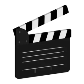 a movie clap with a white background