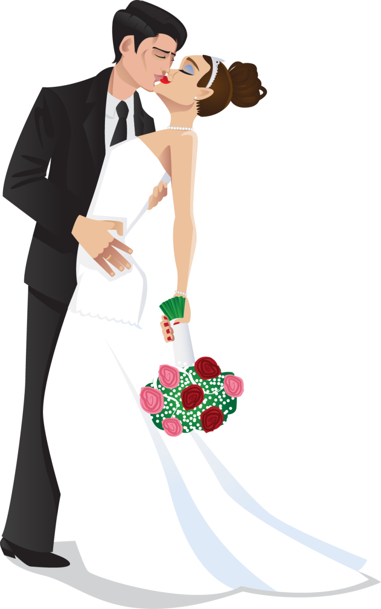 a bride and groom kissing on their wedding day