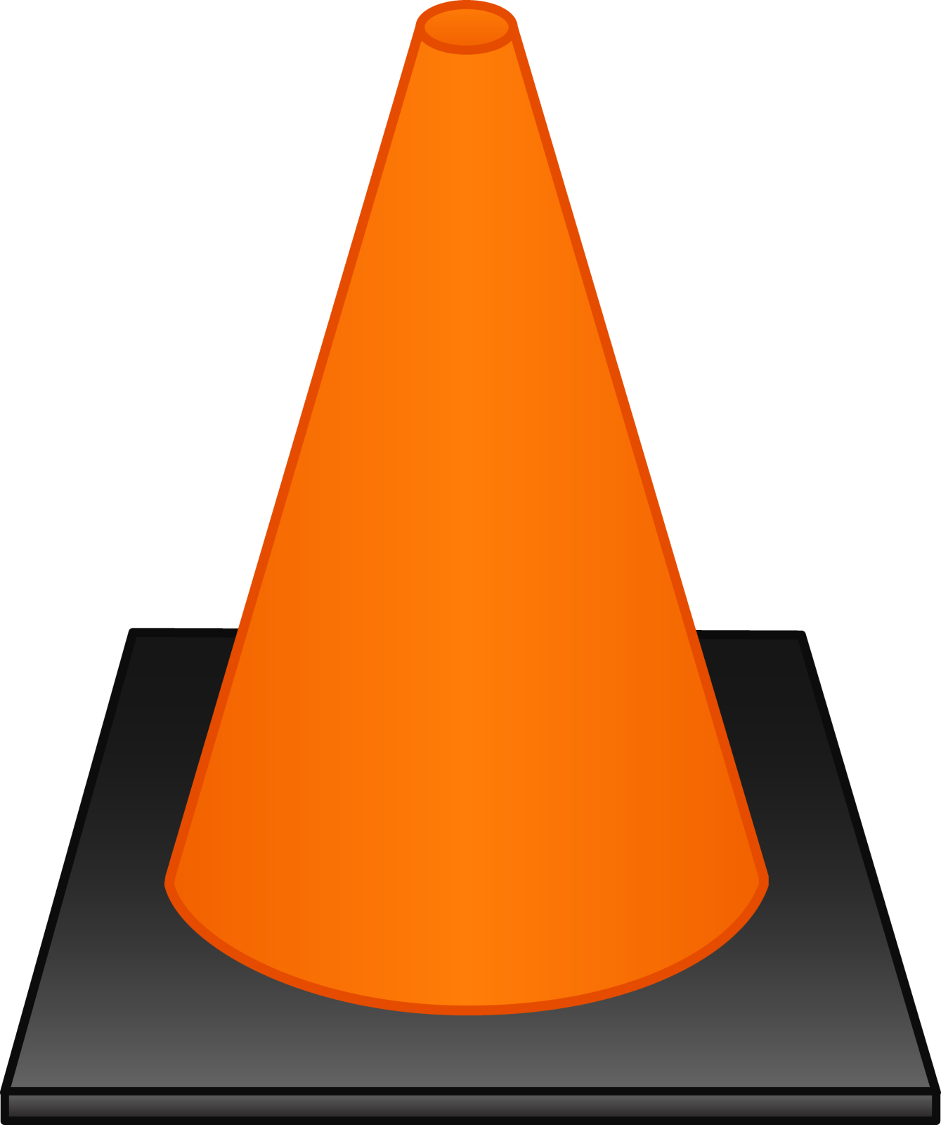 an orange traffic cone on a white background