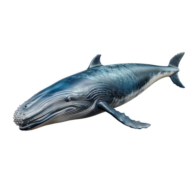 a blue whale on a white background