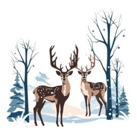 two deers in the woods