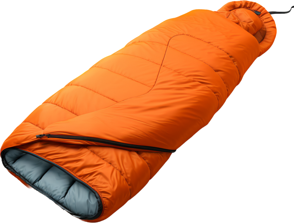 a sleeping bag on a white background
