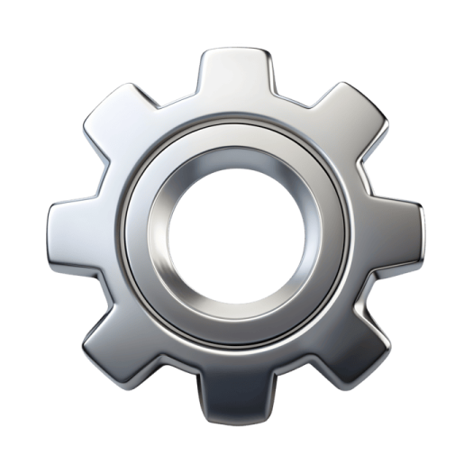 a metal gear wheel on a white background