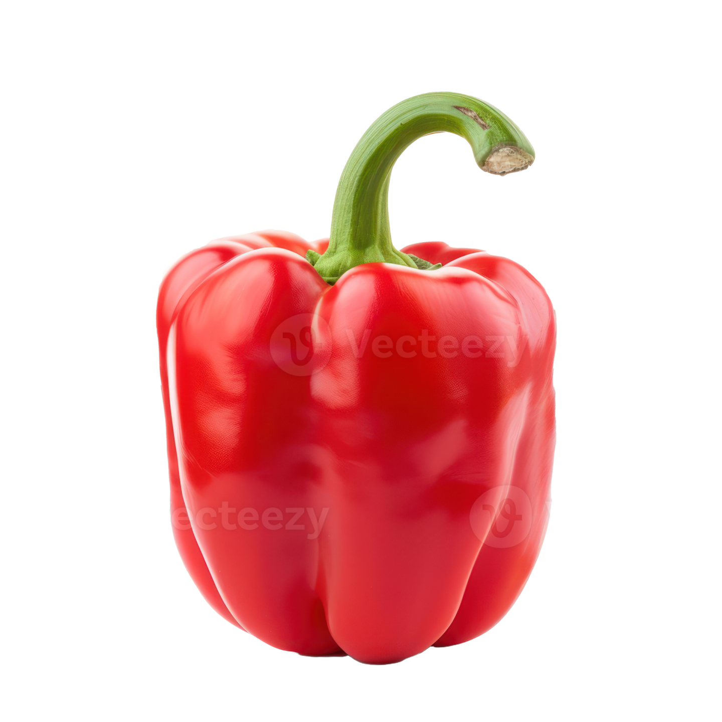 A red pepper on a white background