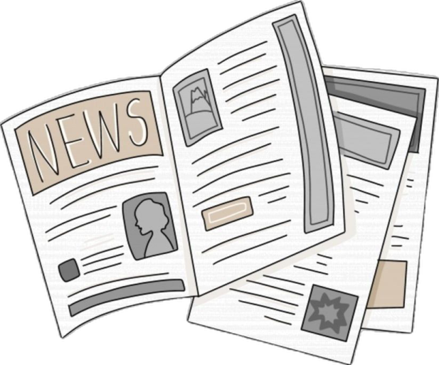 a newspaper with the word news on it
