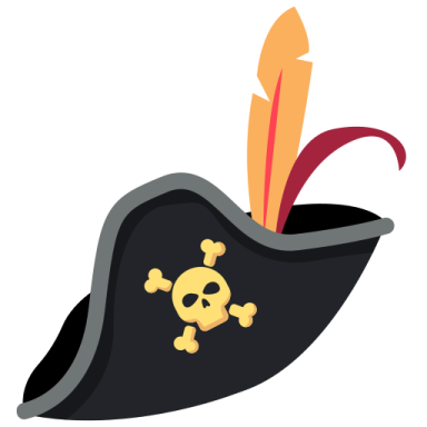 a pirate hat with a skull on it