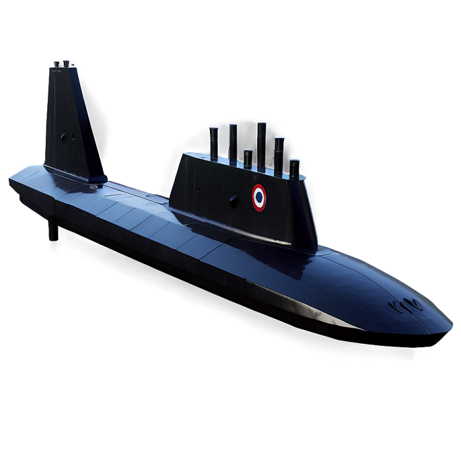 a model of a submarine on a white background