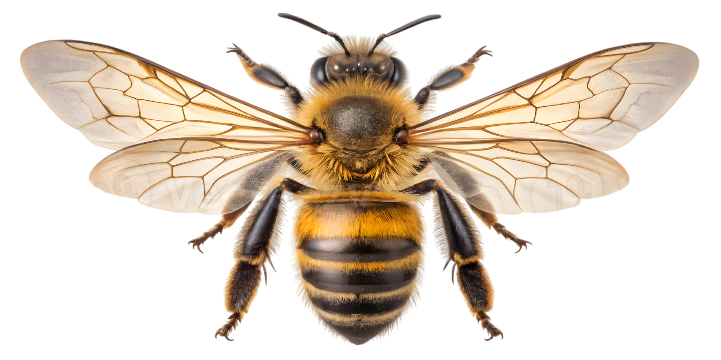 a bee on a white background