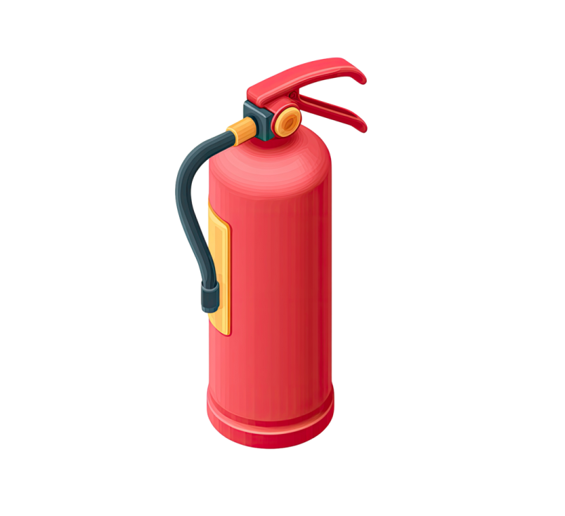 a red fire exor on a white background