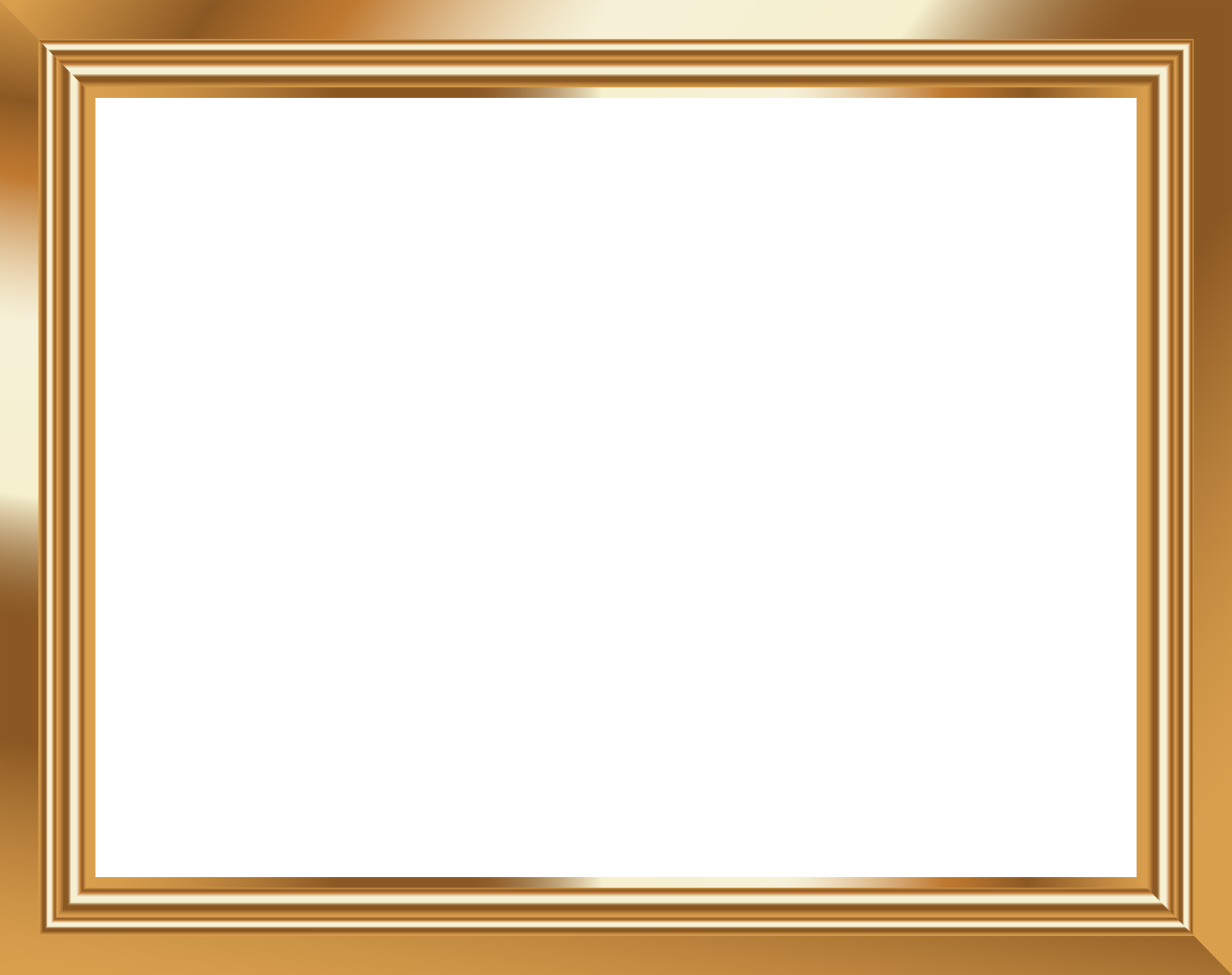 a gold frame on a white background