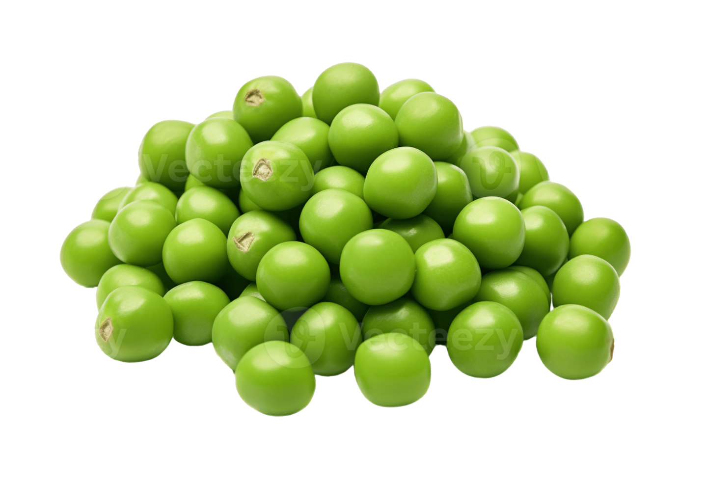 green peas on a white background