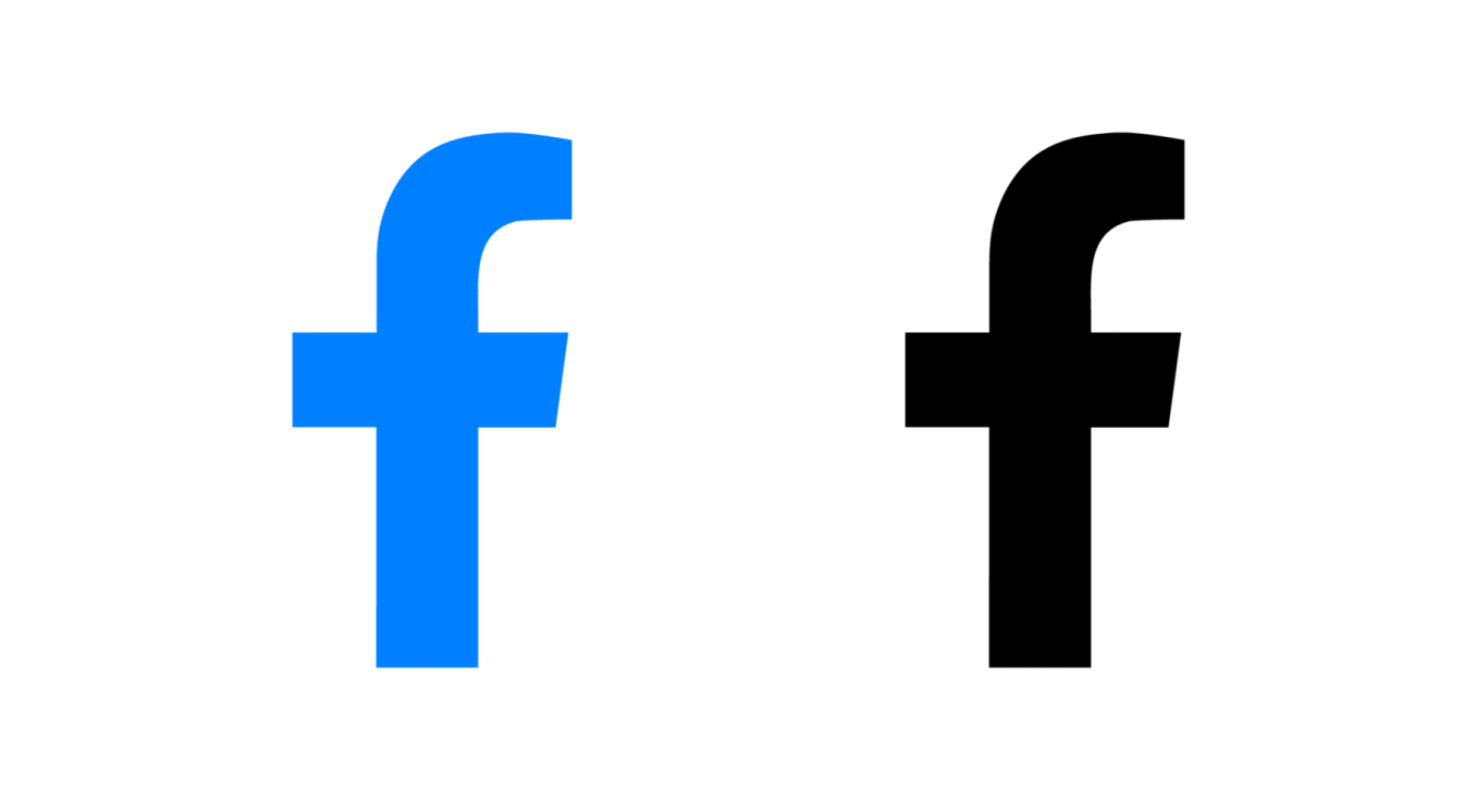 a blue and black facebook logo