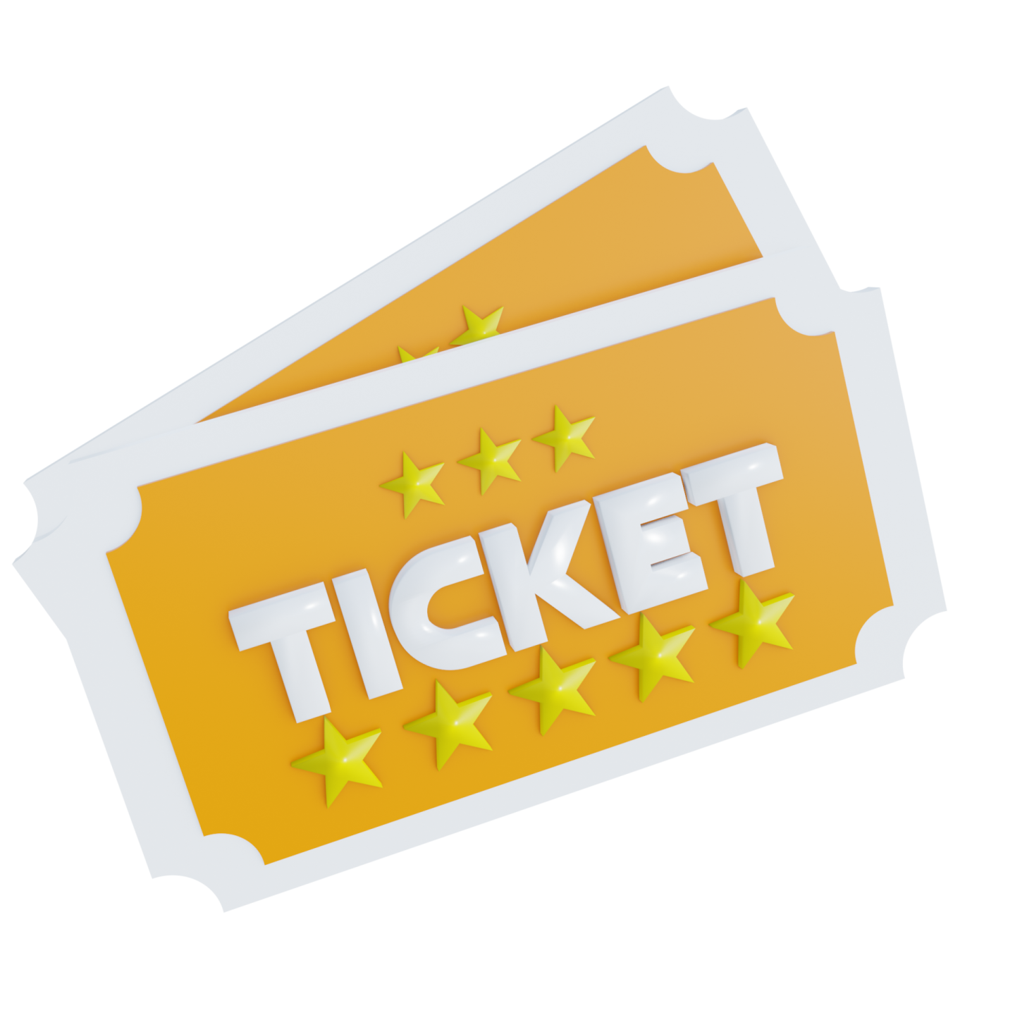 two tickets with the word ticket written on them