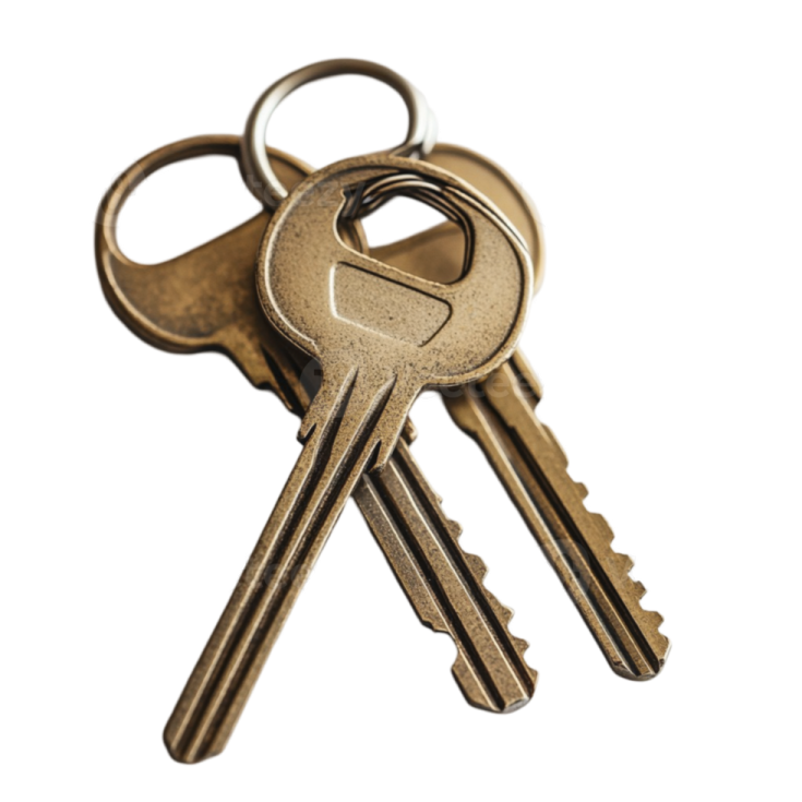 a bunch of keys on a white background