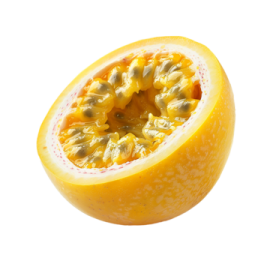 a passion fruit cut in half
