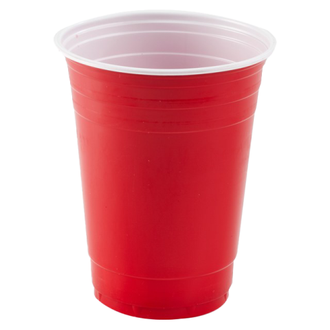 a red cup on a white background
