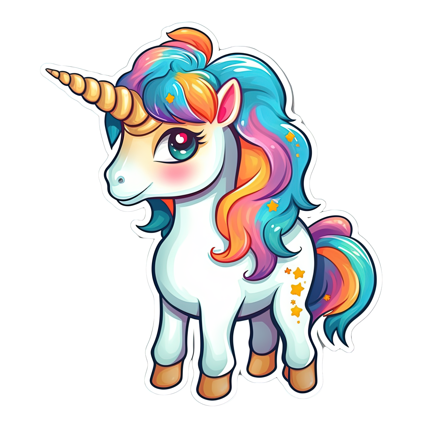 a cute unicorn sticker on a white background