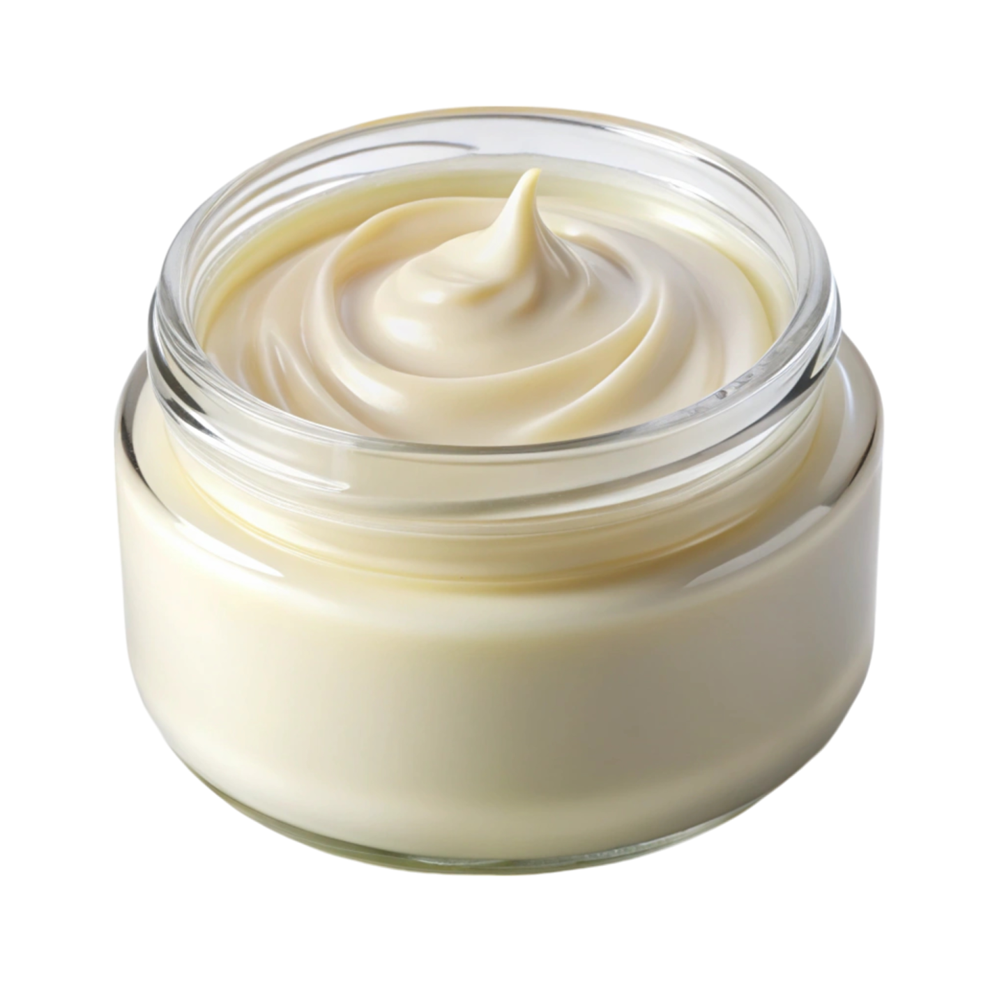 a jar of cream on a white background