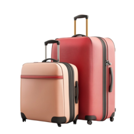 two pieces of luggage on a white background